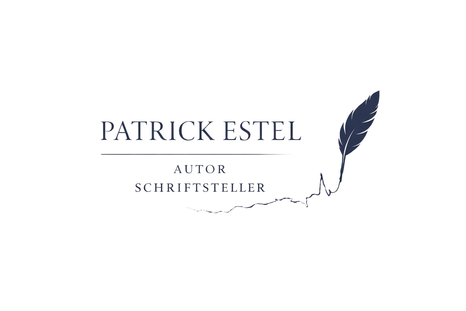 Patrick Estel – Autor Schriftsteller, mit Feder und Herzlinie
